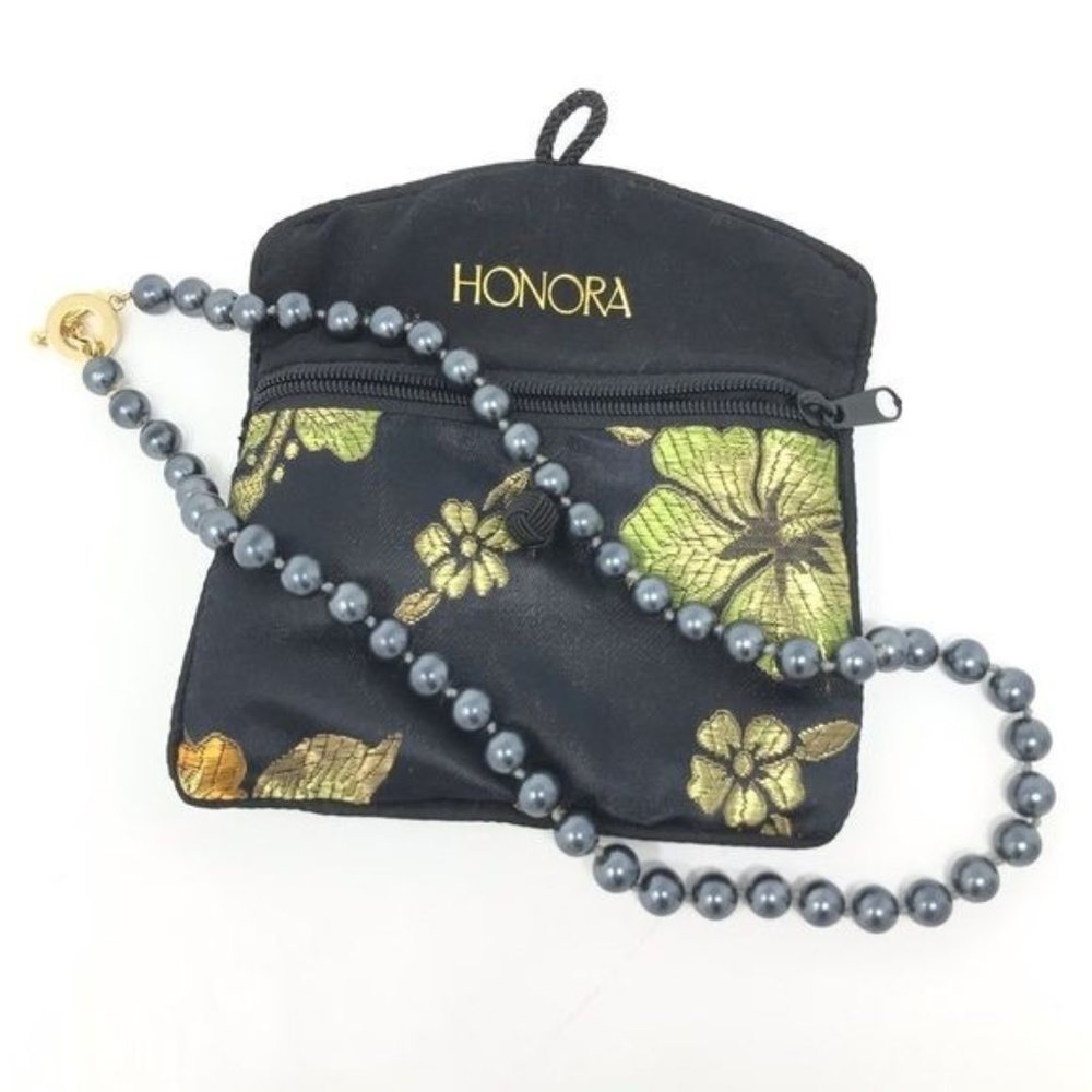 Honora Black Freshwater Pearl Necklace 20 inch